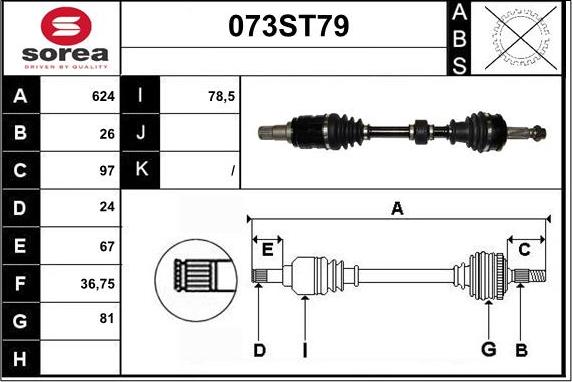 STARTCAR 073ST79 - Arbre de transmission cwaw.fr