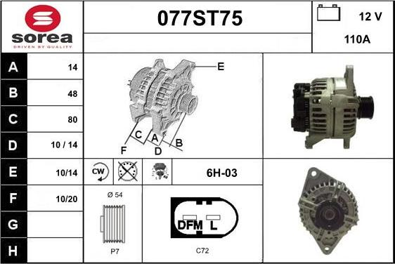 STARTCAR 077ST75 - Alternateur cwaw.fr