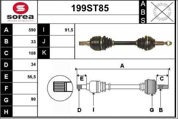 STARTCAR 199ST85 - Arbre de transmission cwaw.fr