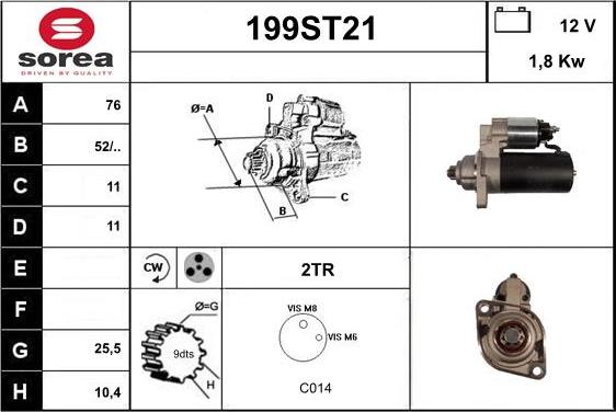 STARTCAR 199ST21 - Démarreur cwaw.fr