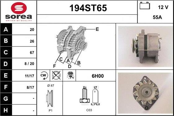 STARTCAR 194ST65 - Alternateur cwaw.fr