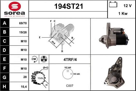 STARTCAR 194ST21 - Démarreur cwaw.fr