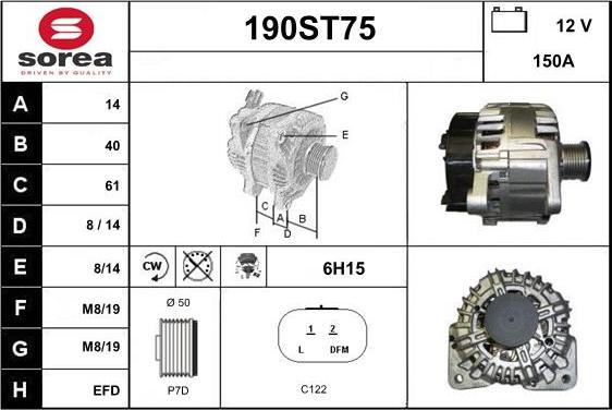 STARTCAR 190ST75 - Alternateur cwaw.fr