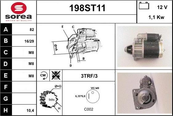 STARTCAR 198ST11 - Démarreur cwaw.fr