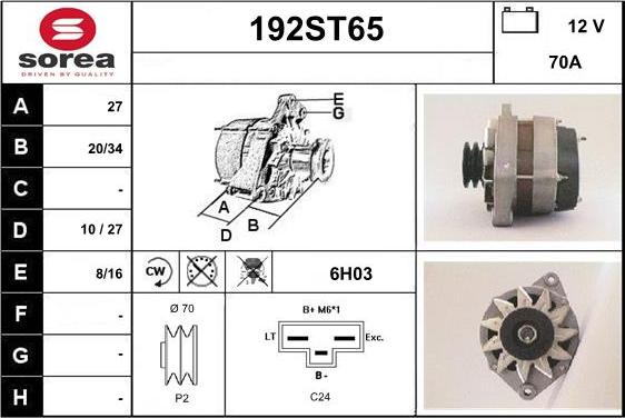 STARTCAR 192ST65 - Alternateur cwaw.fr