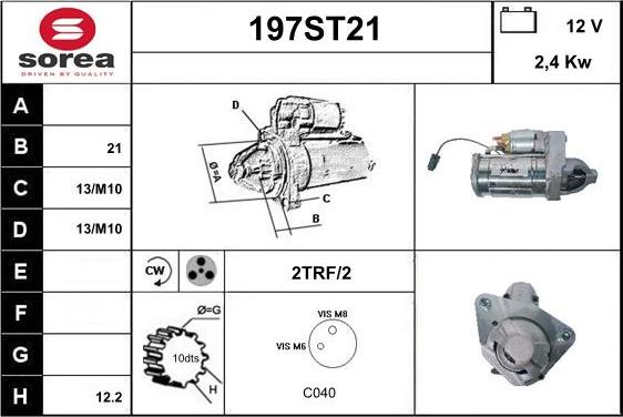 STARTCAR 197ST21 - Démarreur cwaw.fr