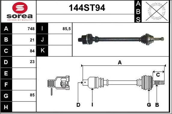 STARTCAR 144ST94 - Arbre de transmission cwaw.fr