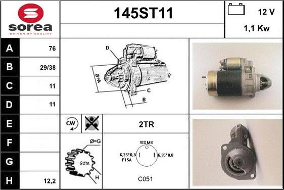 STARTCAR 145ST11 - Démarreur cwaw.fr