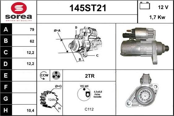 STARTCAR 145ST21 - Démarreur cwaw.fr