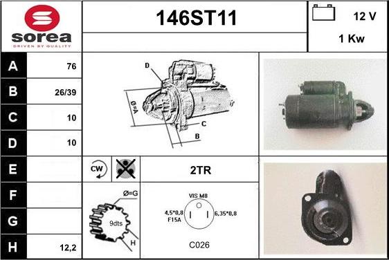 STARTCAR 146ST11 - Démarreur cwaw.fr