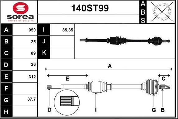 STARTCAR 140ST99 - Arbre de transmission cwaw.fr