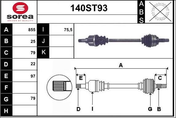 STARTCAR 140ST93 - Arbre de transmission cwaw.fr