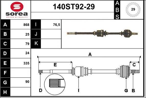 STARTCAR 140ST92-29 - Arbre de transmission cwaw.fr