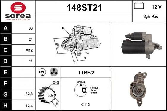 STARTCAR 148ST21 - Démarreur cwaw.fr