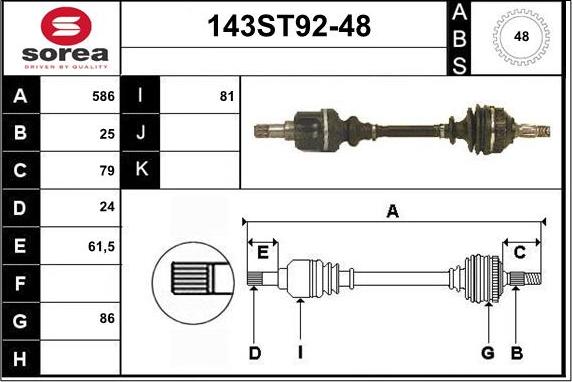 STARTCAR 143ST92-48 - Arbre de transmission cwaw.fr