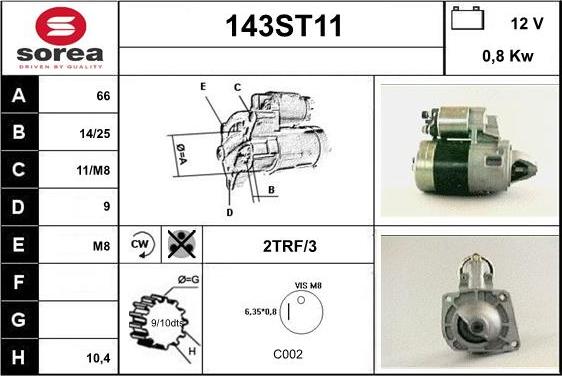 STARTCAR 143ST11 - Démarreur cwaw.fr