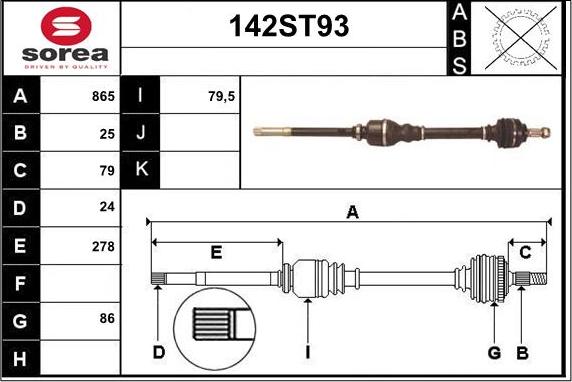 STARTCAR 142ST93 - Arbre de transmission cwaw.fr