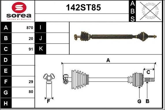 STARTCAR 142ST85 - Arbre de transmission cwaw.fr