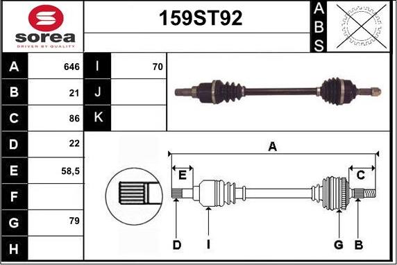 STARTCAR 159ST92 - Arbre de transmission cwaw.fr