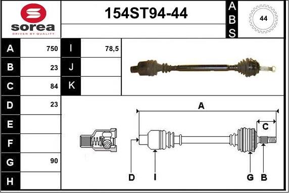 STARTCAR 154ST94-44 - Arbre de transmission cwaw.fr