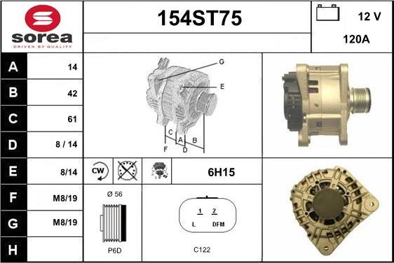 STARTCAR 154ST75 - Alternateur cwaw.fr