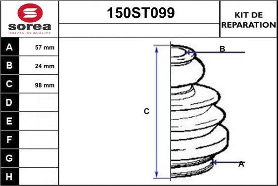 STARTCAR 150ST099 - Joint-soufflet, arbre de commande cwaw.fr