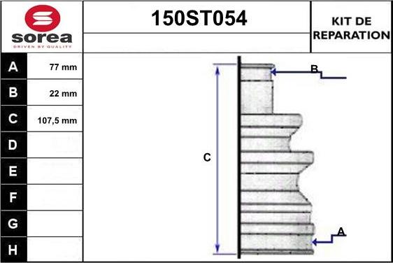 STARTCAR 150ST054 - Joint-soufflet, arbre de commande cwaw.fr