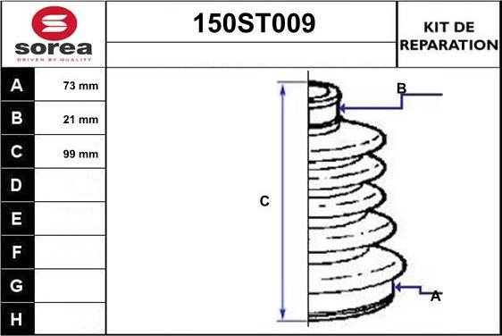 STARTCAR 150ST009 - Joint-soufflet, arbre de commande cwaw.fr