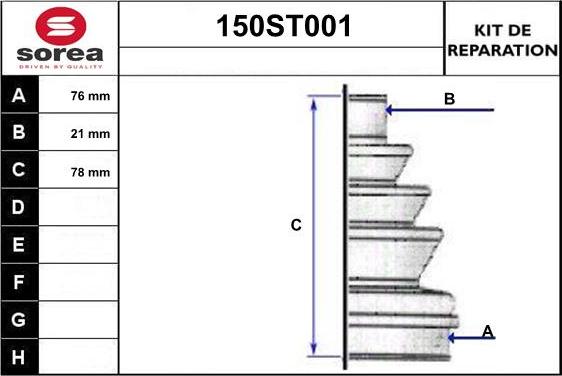 STARTCAR 150ST001 - Joint-soufflet, arbre de commande cwaw.fr