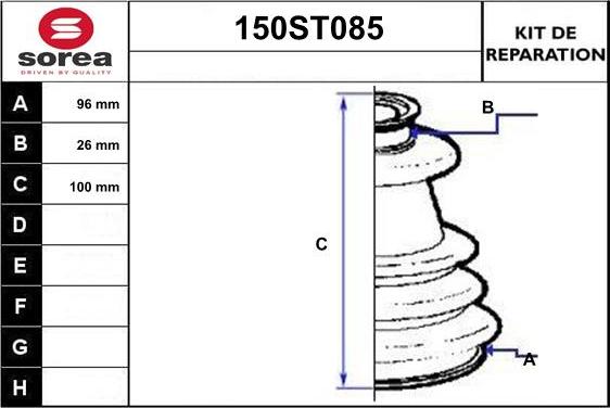 STARTCAR 150ST085 - Joint-soufflet, arbre de commande cwaw.fr