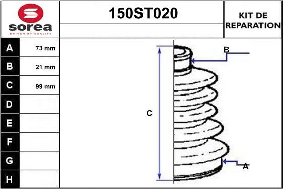 STARTCAR 150ST020 - Joint-soufflet, arbre de commande cwaw.fr