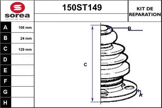 STARTCAR 150ST149 - Joint-soufflet, arbre de commande cwaw.fr