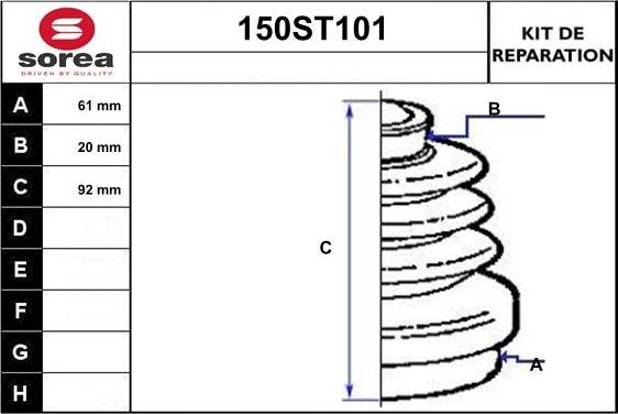 STARTCAR 150ST101 - Joint-soufflet, arbre de commande cwaw.fr