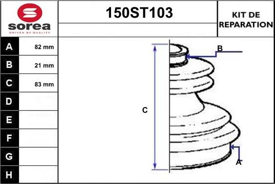 STARTCAR 150ST103 - Joint-soufflet, arbre de commande cwaw.fr