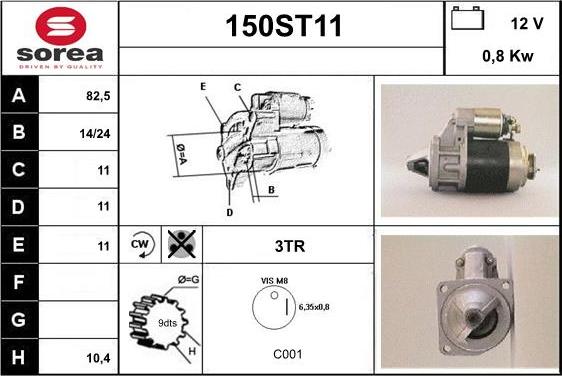 STARTCAR 150ST11 - Démarreur cwaw.fr