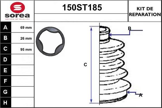 STARTCAR 150ST185 - Joint-soufflet, arbre de commande cwaw.fr