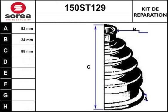 STARTCAR 150ST129 - Joint-soufflet, arbre de commande cwaw.fr