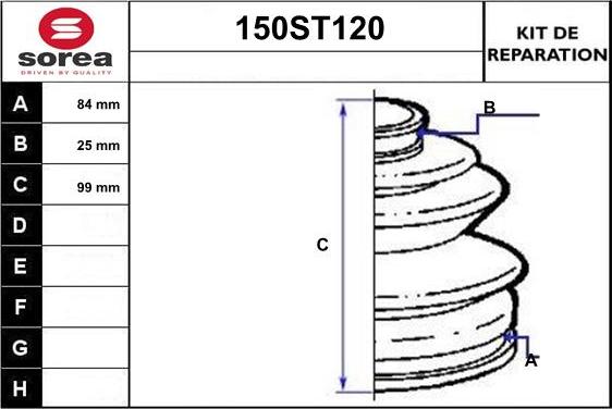 STARTCAR 150ST120 - Joint-soufflet, arbre de commande cwaw.fr