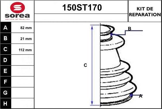 STARTCAR 150ST170 - Joint-soufflet, arbre de commande cwaw.fr