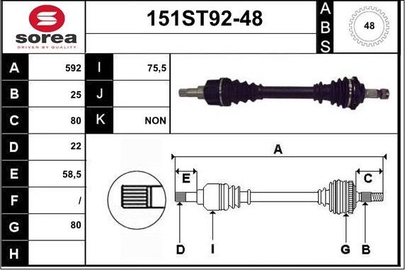 STARTCAR 151ST92-48 - Arbre de transmission cwaw.fr