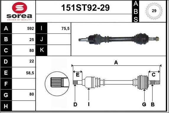 STARTCAR 151ST92-29 - Arbre de transmission cwaw.fr