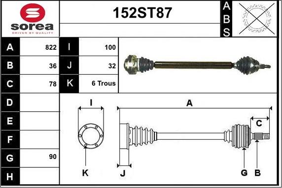 STARTCAR 152ST87 - Arbre de transmission cwaw.fr