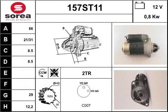 STARTCAR 157ST11 - Démarreur cwaw.fr