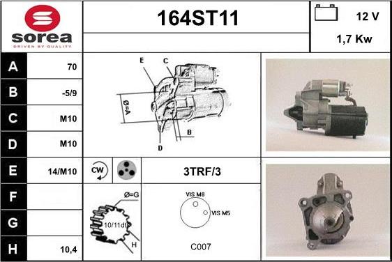 STARTCAR 164ST11 - Démarreur cwaw.fr