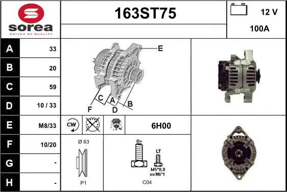 STARTCAR 163ST75 - Alternateur cwaw.fr