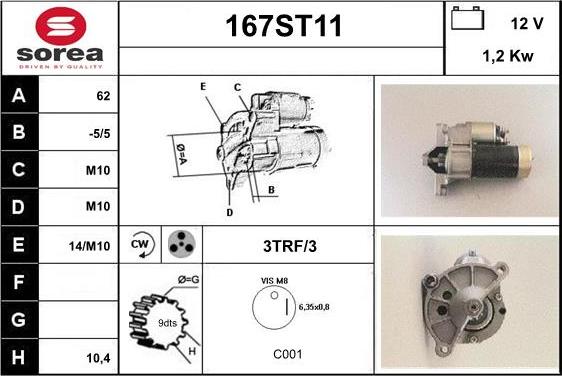 STARTCAR 167ST11 - Démarreur cwaw.fr