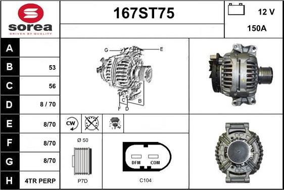 STARTCAR 167ST75 - Alternateur cwaw.fr