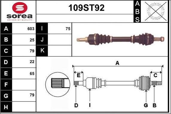 STARTCAR 109ST92 - Arbre de transmission cwaw.fr