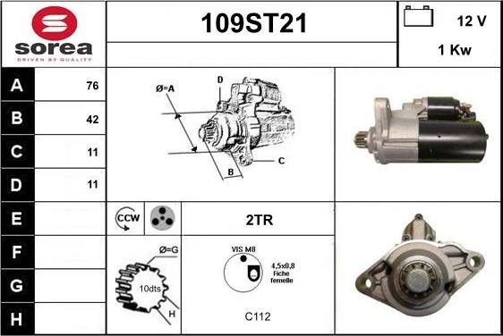 STARTCAR 109ST21 - Démarreur cwaw.fr