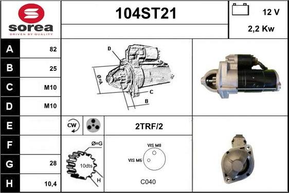 STARTCAR 104ST21 - Démarreur cwaw.fr